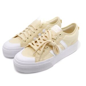 Adidas Nizza Platform Sneakers Pale Yellow Cloud White Size 10